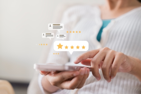 Client gives a five-star rating for the highest satisfaction